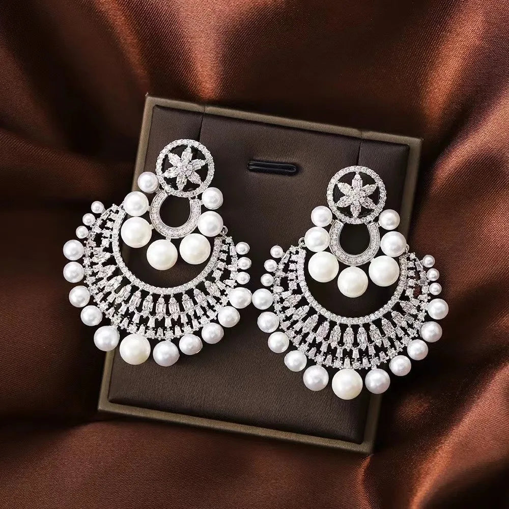 Women Vintage Pearl Earrings