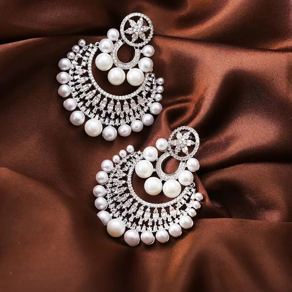 Women Vintage Pearl Earrings